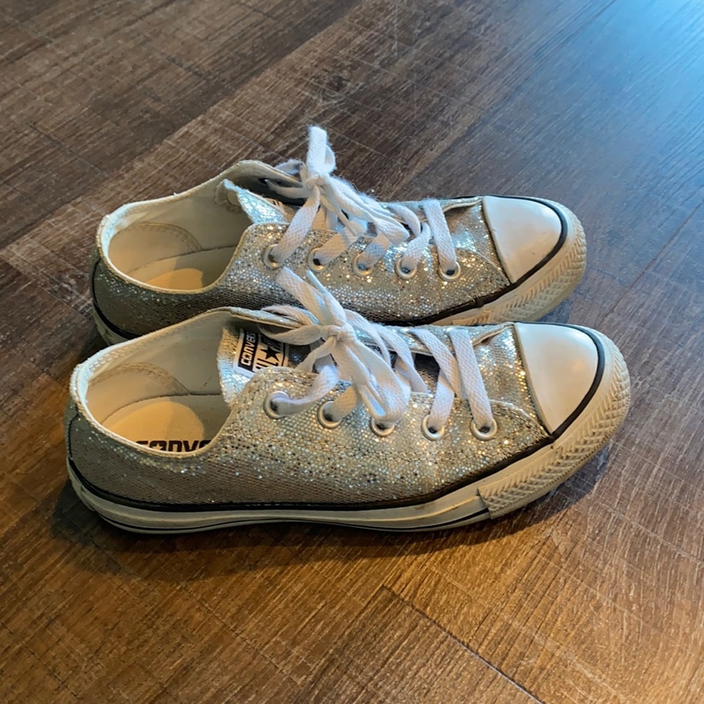 SOLD Silver sparkly converse